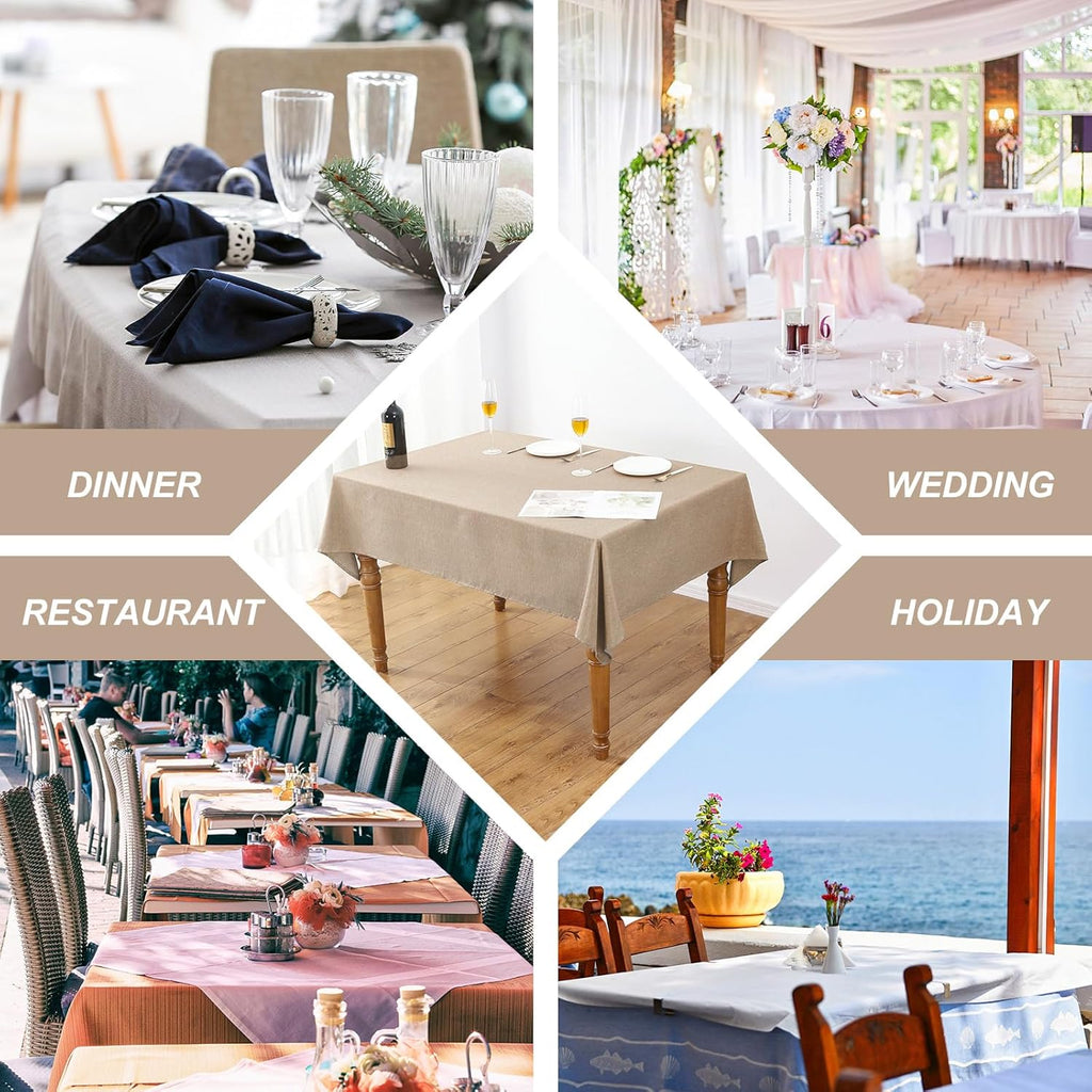Textured Polyester Tablecloth Rectangle 52x70 Waterproof Spill-Proof Wipeable Table Cloth Wrinkle Free Dining Table Cover for Birthday Farmhouse Spring Tablecloths Up to 36‘'X54''