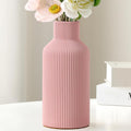 White Ceramic Flower Vase, Minimalist Decor, Modern Home Decorative Vase, Small Pampas Grass Vases For Kitchen, Bedroom, Office, Living Room, Bathroom, Shelf Centerpiece Table Decorations(8 in)