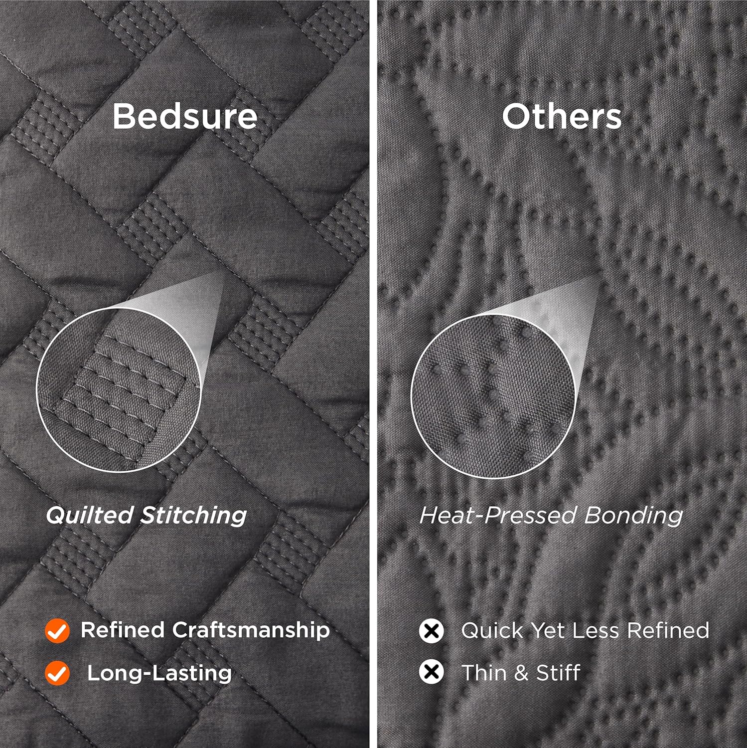 Quilts Queen Size - Grey Bedspreads Queen Size with Basket Weave Pattern, Soft Quilt Bedding Set, Lightweight Comforter Set Coverlet for All Seasons with 2 Pillow Shams (90" x 96") | Skin-Friendly Soft, All-Season Comfort, Breathable