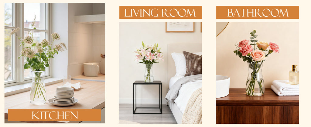 8 inch Clear Glass Flower Vases for Flower Bouquet Decoration Home Centerpiece Wedding Decor Gift